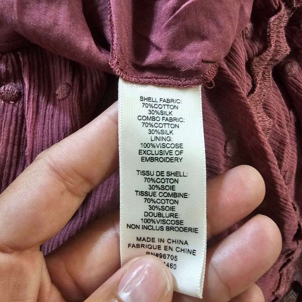 Rebecca Taylor Plum Polka Dot Dress Size 12 - Picture 8 of 8
